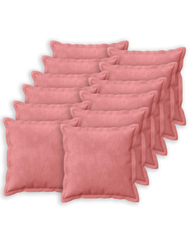 Federa 12 pcs HOUTEN Rosa 40 x 40 cm Velluto