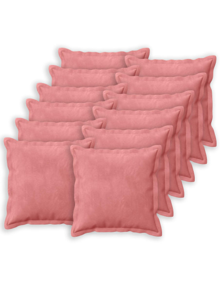 Federa 12 pcs HOUTEN Rosa 40 x 40 cm Velluto