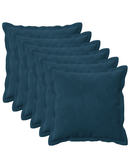 Federa 6 pcs HOUTEN Blu 40 x 40 cm Velluto