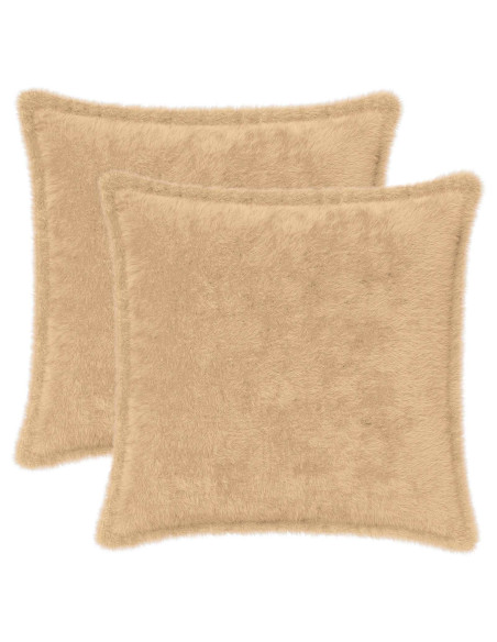 Federa 2 pz HOUTEN Crema 40 x 40 cm Pelliccia di Coniglio Finta