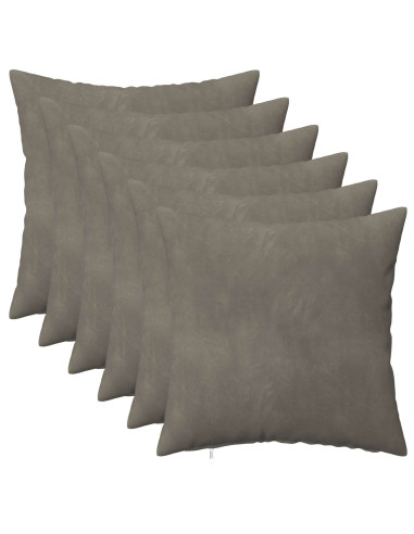 Federa 6 pcs HEERLEN Grigio Chiaro 40 x 40 cm Velluto
