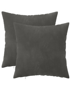 Federa 2 pcs HEERLEN Grigio Scuro 40 x 40 cm Velluto