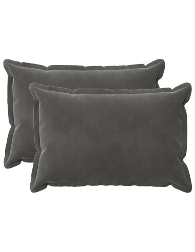 Federa 2 pcs HOUTEN Grigio Scuro 30 x 50 cm Velluto