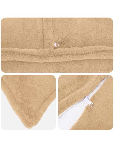 Federa 2 pz HOUTEN Crema 40 x 40 cm Pelliccia di Coniglio Finta