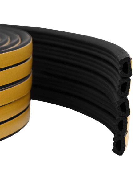 Nastro adesivo per finestre Nero 10 x 6 mm 50 m Schiuma EPDM