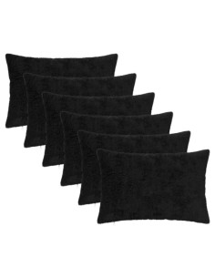 Federa 6 pz HEERLEN Nero 40 x 60 cm Pelliccia di Coniglio Finta