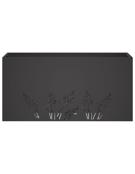 Vaso da giardino 2 pz Nero 100 x 20 x 49 cm