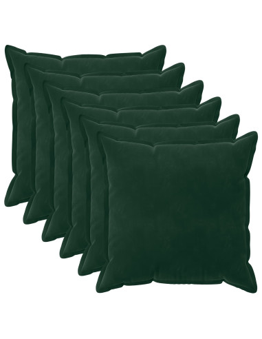 Federa 6 pcs HOUTEN Verde Scuro 65 x 65 cm Velluto