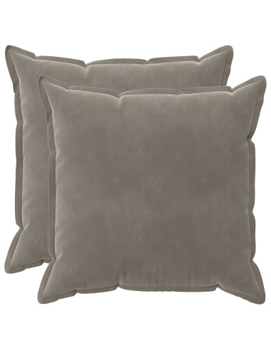 Federa 2 pcs HOUTEN Grigio Chiaro 65 x 65 cm Velluto