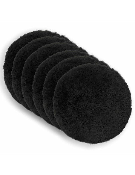 Federa 6 pcs HEERLEN Nero Ø 60 cm Fleece PV
