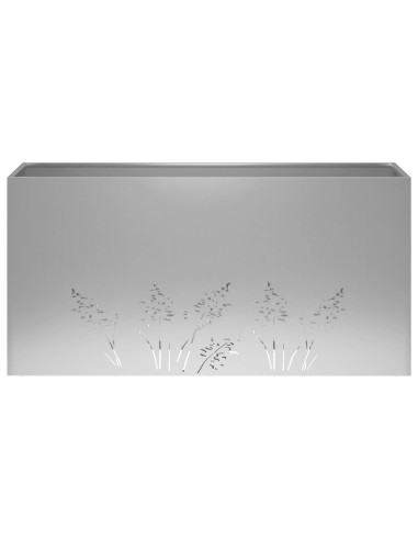 Vaso da giardino 2 pz Argento 100 x 20 x 49 cm Acciaio zincato