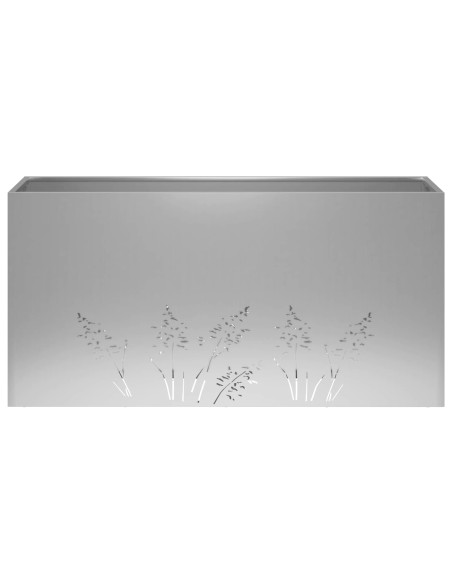 Vaso da giardino 2 pz Argento 100 x 20 x 49 cm Acciaio zincato