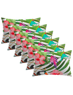 Federa 6 pcs HEERLEN Nero 50 x 70 cm Poliestere