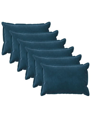 Federa 6 pcs HOUTEN Blu 40 x 60 cm Velluto