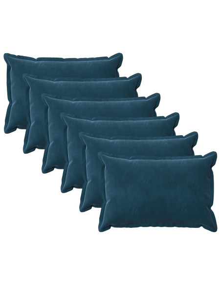 Federa 6 pcs HOUTEN Blu 40 x 60 cm Velluto