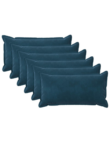 Federa 6 pcs HOUTEN Blu 40 x 70 cm Velluto