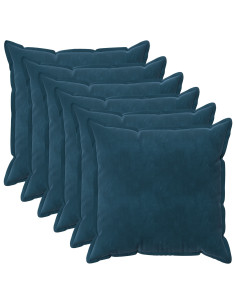 Federa 6 pcs HOUTEN Blu 70 x 70 cm Velluto