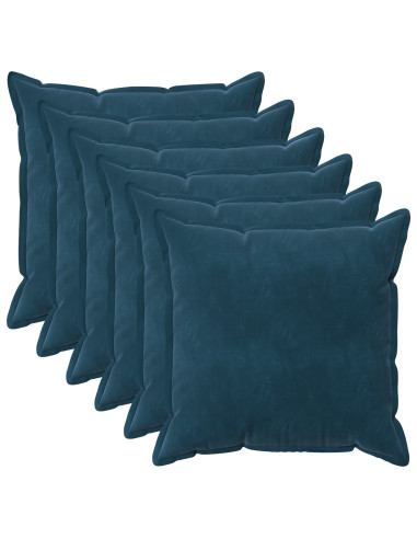 Federa 6 pcs HOUTEN Blu 80 x 80 cm Velluto