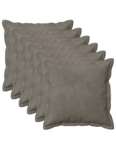 Federa 6 pcs HOUTEN Grigio Chiaro 30 x 30 cm Velluto