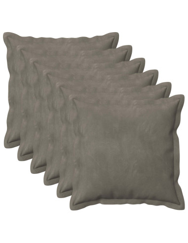Federa 6 pcs HOUTEN Grigio Chiaro 30 x 30 cm Velluto