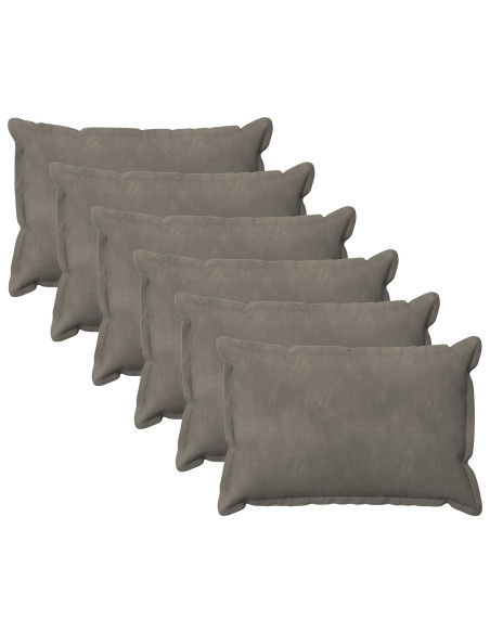 Federa 6 pcs HOUTEN Grigio Chiaro 50 x 70 cm Velluto