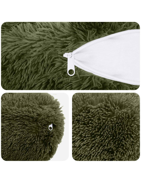 Federa 6 pcs HEERLEN Verde Ø 15 x 40 cm Fleece PV