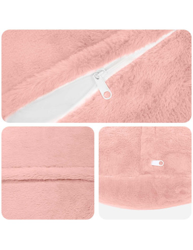 Federa 6 pz HEERLEN Rosa Ø 60 cm Pelliccia di Coniglio Finta