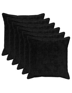 Federa 6 pz HOUTEN Nero 80 x 80 cm Pelliccia di Coniglio Finta