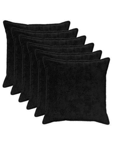 Federa 6 pz HOUTEN Nero 80 x 80 cm Pelliccia di Coniglio Finta