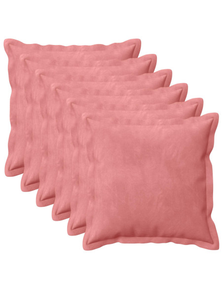 Federa 6 pcs HOUTEN Rosa 35 x 35 cm Velluto