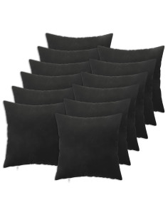 Federa 12 pcs HEERLEN Nero 40 x 40 cm Velluto