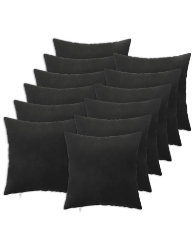 Federa 12 pcs HEERLEN Nero 40 x 40 cm Velluto