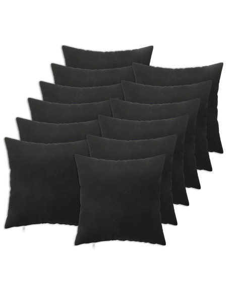 Federa 12 pcs HEERLEN Nero 40 x 40 cm Velluto