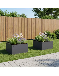 Vaso da giardino 2 pz Antracite 100 x 100 x 40 cm