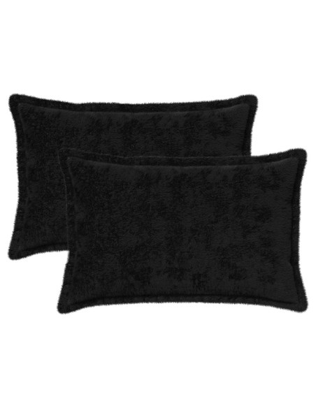Federa 2 pz HOUTEN Nero 30 x 50 cm Pelliccia di Coniglio Finta
