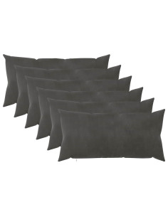 Federa 6 pcs HEERLEN Grigio Scuro 40 x 80 cm Velluto