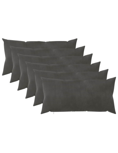 Federa 6 pcs HEERLEN Grigio Scuro 40 x 80 cm Velluto