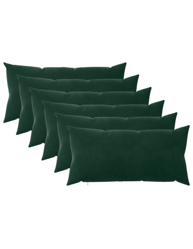 Federa 6 pcs HEERLEN Verde Scuro 40 x 80 cm Velluto