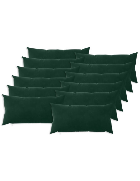 Federa 12 pcs HEERLEN Verde Scuro 40 x 80 cm Velluto