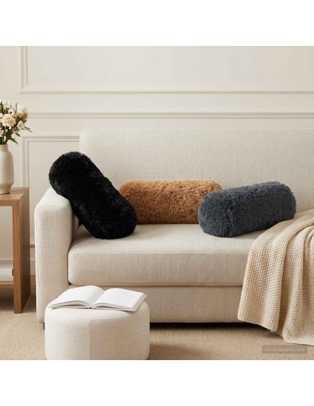 Federa 6 pcs HEERLEN Tortora Ø 15 x 40 cm Fleece PV