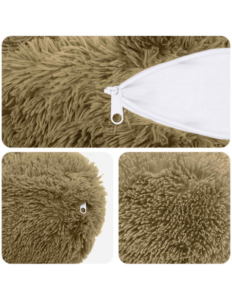 Federa 6 pcs HEERLEN Verde chiaro Ø 15 x 40 cm Fleece PV