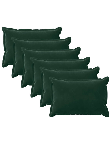 Federa 6 pcs HOUTEN Verde Scuro 40 x 60 cm Velluto