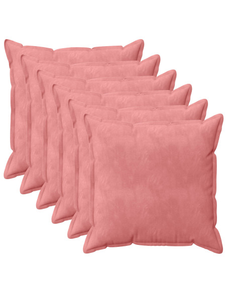 Federa 6 pcs HOUTEN Rosa 70 x 70 cm Velluto