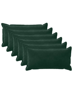 Federa 6 pcs HOUTEN Verde Scuro 40 x 70 cm Velluto