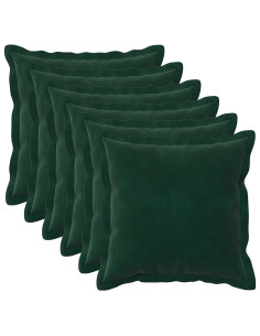 Federa 6 pcs HOUTEN Verde Scuro 50 x 50 cm Velluto
