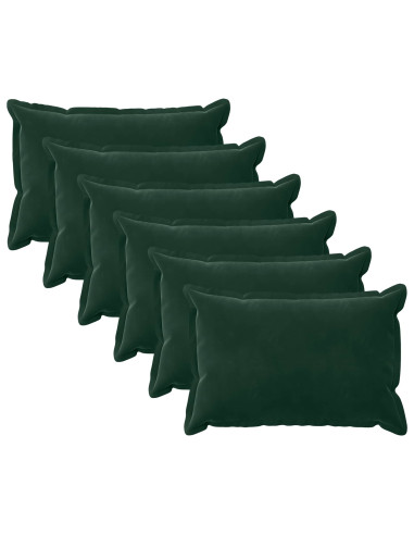 Federa 6 pcs HOUTEN Verde Scuro 50 x 70 cm Velluto