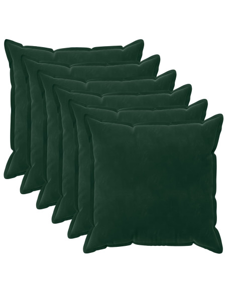 Federa 6 pcs HOUTEN Verde Scuro 80 x 80 cm Velluto