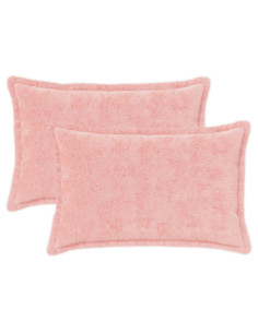 Federa 2 pz HOUTEN Rosa 40 x 60 cm Pelliccia di Coniglio Finta