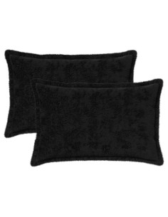 Federa 2 pz HOUTEN Nero 50 x 75 cm Pelliccia di Coniglio Finta