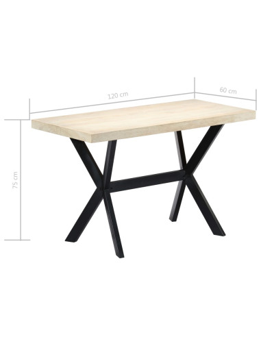 Tavolo da Pranzo 120x60x75 cm in Legno Massello di Mango